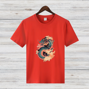 Mystischer Drache | Asiatisches Drachen T-Shirt | Winter Streetwear | Stilvolles Baumwollshirt für Dragon Fans