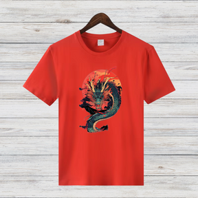 Mystischer Drache | Asiatisches Drachen T-Shirt | Kunstvolles Fantasy Design | Stilvolles Shirt für Wintertage