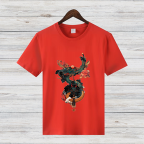 Mystischer Drache | Asiatisches Kunst T-Shirt | Japanischer Stil | Elegantes Baumwollshirt für die kalte Jahreszeit