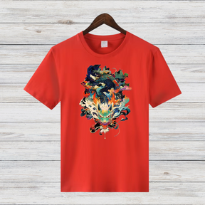 Mystischer Drache | Asiatisches Kunst T-Shirt | Stylisches Drachenmotiv | Baumwollshirt für Fantasy-Fans