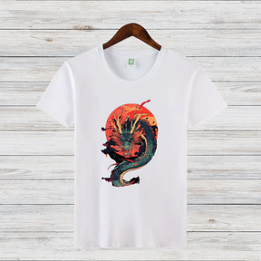 Mystischer Drache | Asiatisches Drachen T-Shirt | Kunstvolles Fantasy Design | Stilvolles Shirt für Wintertage