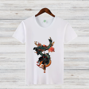 Mystischer Drache | Asiatisches Kunst T-Shirt | Japanischer Stil | Elegantes Baumwollshirt für die kalte Jahreszeit