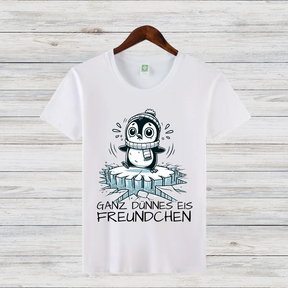 Ganz Dünnes Eis Freundchen | Lustiges Wintershirt | Cooles Pinguin Motiv | Statement Shirt für Frostbeulen