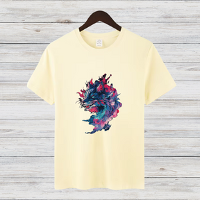 Mystischer Wolf | Künstlerisches Design Shirt | Stilvolles Fantasy T-Shirt | Perfekt für Winter-Looks