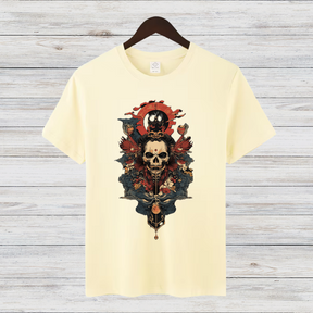 Samurai Totenkopf Shirt | Mystisches Krieger-Design | Cooles Gothic T-Shirt | Statement Shirt für Fans von japanischer Kunst