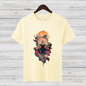 Mystisches Blumenmotiv | Künstlerisches T-Shirt | Stilvolles Design für den Winter | Fashion-Statement für Kreative