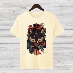 Mystischer Wolf | Japanisches Kunst T-Shirt | Winter Streetwear | Cooles Anime Design für Männer