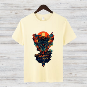 Mystisches Feuerwesen | Fantasy Kunst T-Shirt | Magisches Design für Wintertage | Stilvolles Baumwollshirt für Fantasy-Fans