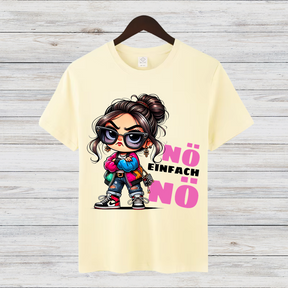 Nö Einfach Nö Shirt | Lustiges Statement Shirt | Freches Cartoon Design | Cooles T-Shirt für Damen