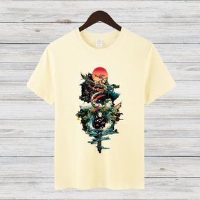 Mystischer Drache | Japanisches Kunst T-Shirt | Asiatisches Design | Fantasy Shirt für Stilbewusste