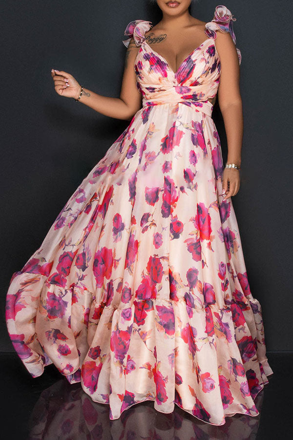 Maxi-jurk met bloemenpracht en elegantie