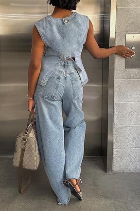 Denim elegantie-ensemble