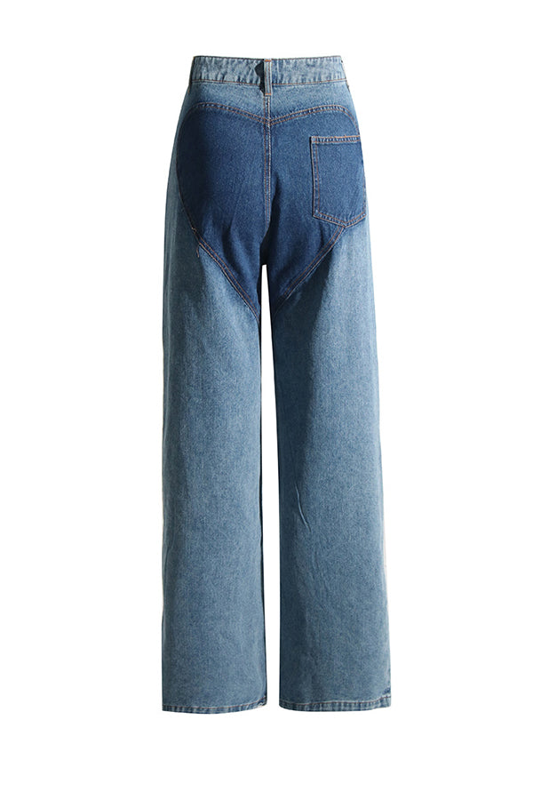 Duo-jeans met sleutelgat