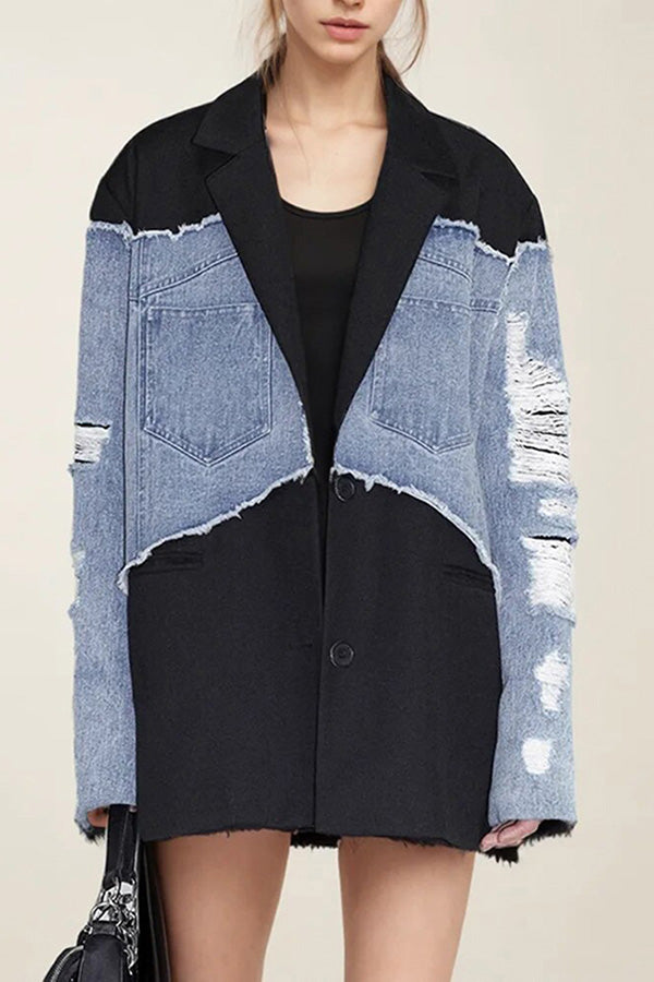 Denim contrastblazer