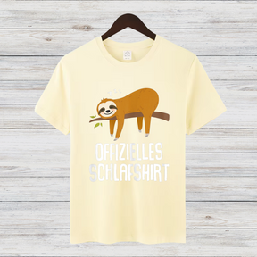 Offizielles Schlafshirt | Lustiges Faultier T-Shirt | Gemütliches Wintershirt | Geschenk für Langschläfer