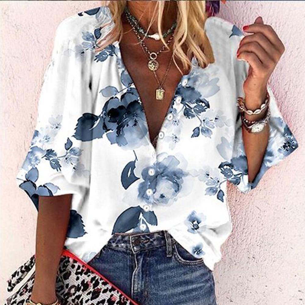 SpringStil® - Casual top met 3/4 mouwen en print