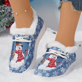 Cinnamon Star® - Winterse sneeuwpop-gezellige pantoffels