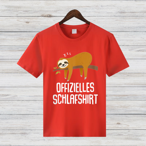 Offizielles Schlafshirt | Lustiges Faultier T-Shirt | Gemütliches Wintershirt | Geschenk für Langschläfer