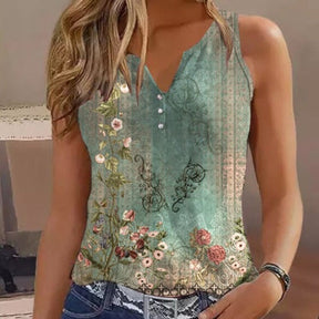 PureWear® - Mouwloze tanktop met aquarelbloemen