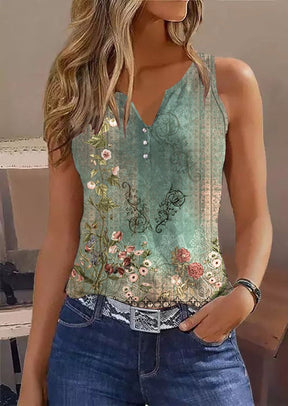 PureWear® - Mouwloze tanktop met aquarelbloemen