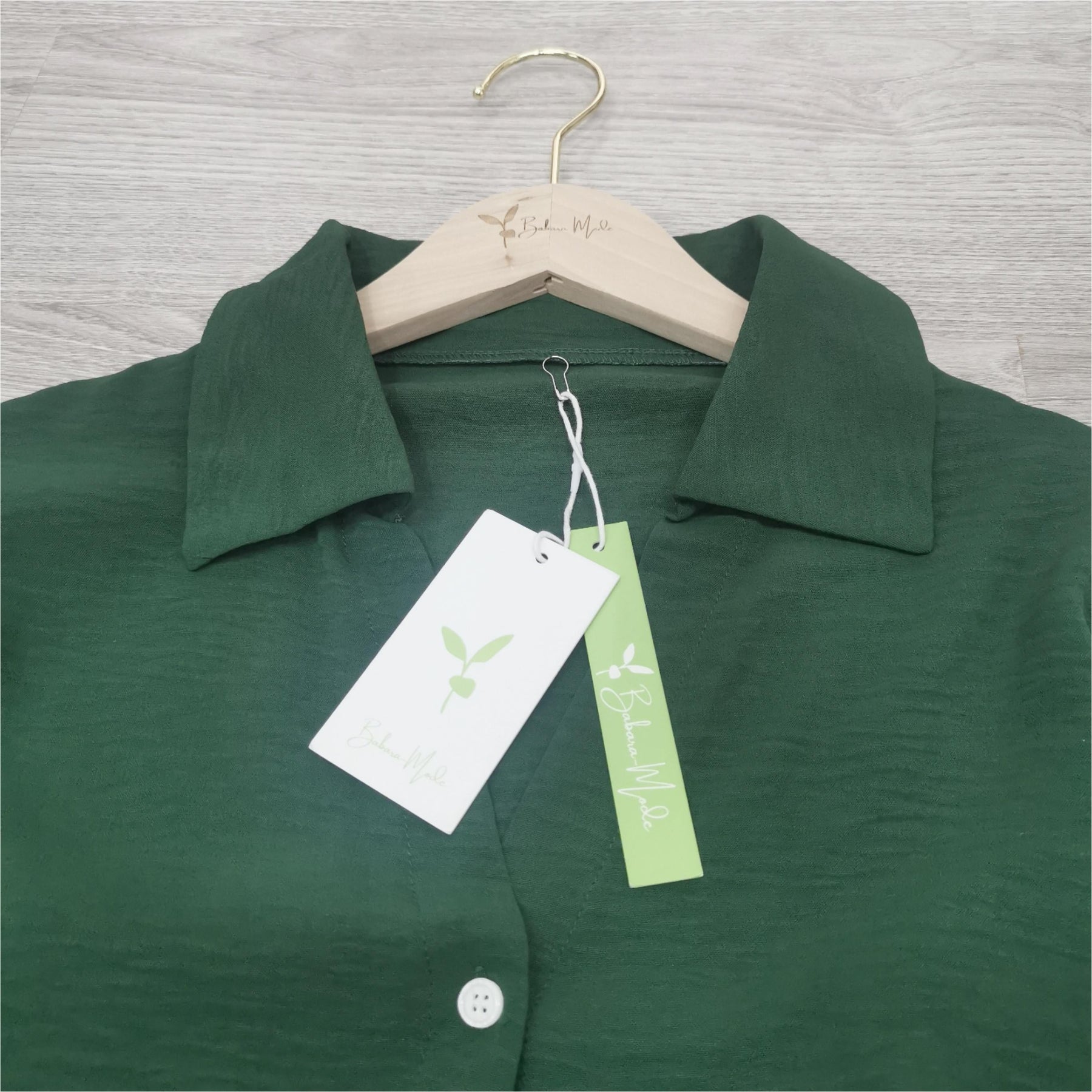 BlossomBliss® - Groene effen wijde midi-jurk