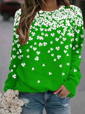 FallStil® - Groene top met lange mouwen en print