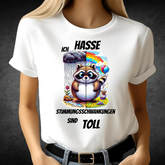 Ich hasse Stimmungsschwankungen | Lustiges Waschbär Shirt | Humorvolles Design für den Alltag | Statement Shirt für Frauen