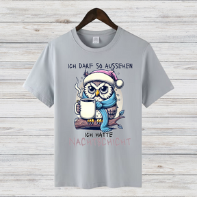 Nachtschicht Eule | Lustiges Wintershirt | Humorvolles Geschenk für Nachtschwärmer | Warmes Statement Shirt für kalte Tage