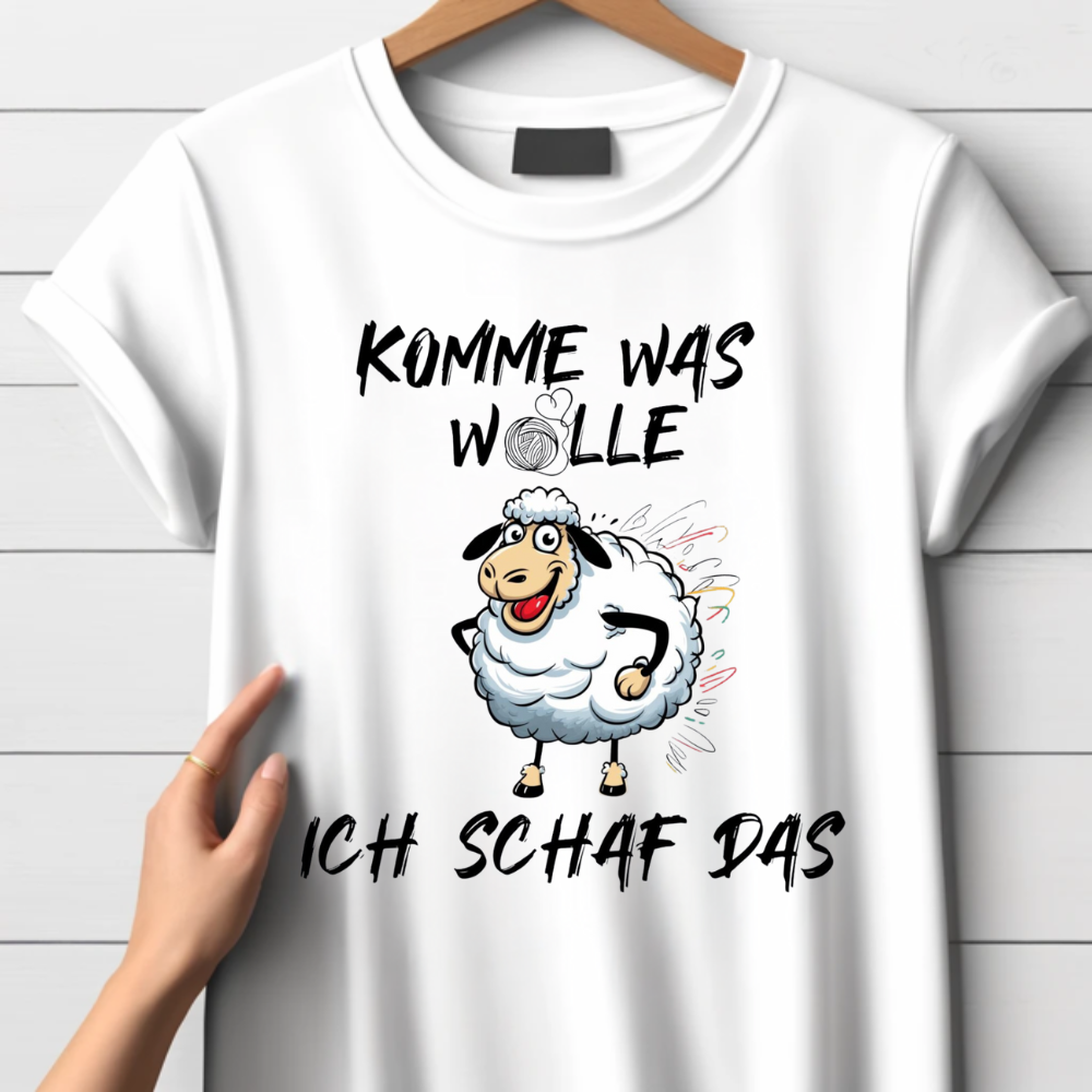 Komme Was Wolle | Lustiges Statement Shirt | Humorvolles Schaf Motiv | Winter Must-have | Damen T-Shirt