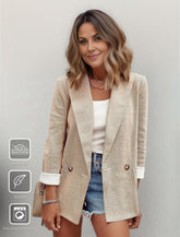 HerbstTrend® - Champagne blazer met revers en lange mouwen