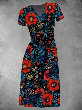 EcoExotica® - midi-jurk met bloemenprint voor dames