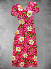 BlossomBliss® - Vintage Aloha Island midi-jurk met bloemenprint voor dames