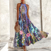 BlossomBliss® - Mouwloze maxi-jurk met oceaanbloemenprint